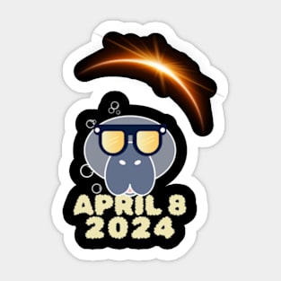 Funny Manatees 2024 Solar Eclipse Sticker